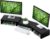 TAVR Dual Monitor Stand Riser Office Desktop Organizer Stand for 2 Monitors, Adjustable Length and Angle 3 Shelf, Extra Long Multifunctional Stand up to 43.3″ fit Computer, Laptop, TV, Black