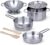 Melissa & Doug Stainless Steel Pots and Pans Pretend Play Kitchen Set for Kids (8 pcs)