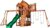 Backyard Discovery Skyfort II Cedar Wood Swing Set with Wave Slide, Raised Clubhouse, Crow’s Nest, Monkey Bars, Balcony, Belt Swings, Trapeze, Rock Wall, Picnic Table, Sandbox, Ladder, Outdoor Playset