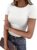 ANRABESS Women Short Sleeve Crewneck Ribbed Knit Slim Fitted Shirts Summer Tops Basic Tee T-Shirt Casual Spring 2025 Clothes