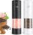 Electric Salt and Pepper Grinder Set, Rechargeable Automatic Pepper Mill Grinder with LED Light, Adjustable Coarseness shakers, One-Hand Operation for Kitchen(2 Pack, Upgrade Black+White)