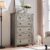 T4TREAM Farmhouse 5 Drawers Dresser Chests for Bedroom, Wood Rustic Tall Chset of Drawers,Dressers Organizer for Bedroom, Living Room,Hallway, Light Rustic Oak