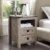 T4TREAM Nightstand with Charging Station, End Table, Side Table with 2 Drawers Storage Cabinet for Bedroom, Living Room, Farmhouse Design, Wood Rustic,Light Rustic Oak