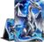 Case for Amazon Fire HD 8 & 8 Plus Tablet (12th/10th Generation, 2022/2020 Release), PU Leather Multiple Viewing Angles & Kickstand Back Case Drop Protection Smart Cover, Blue Dragon